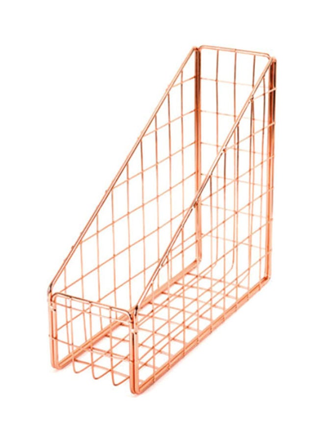 Generic Iron Book and Document Organizer Shelf Rose Gold  - Image 1