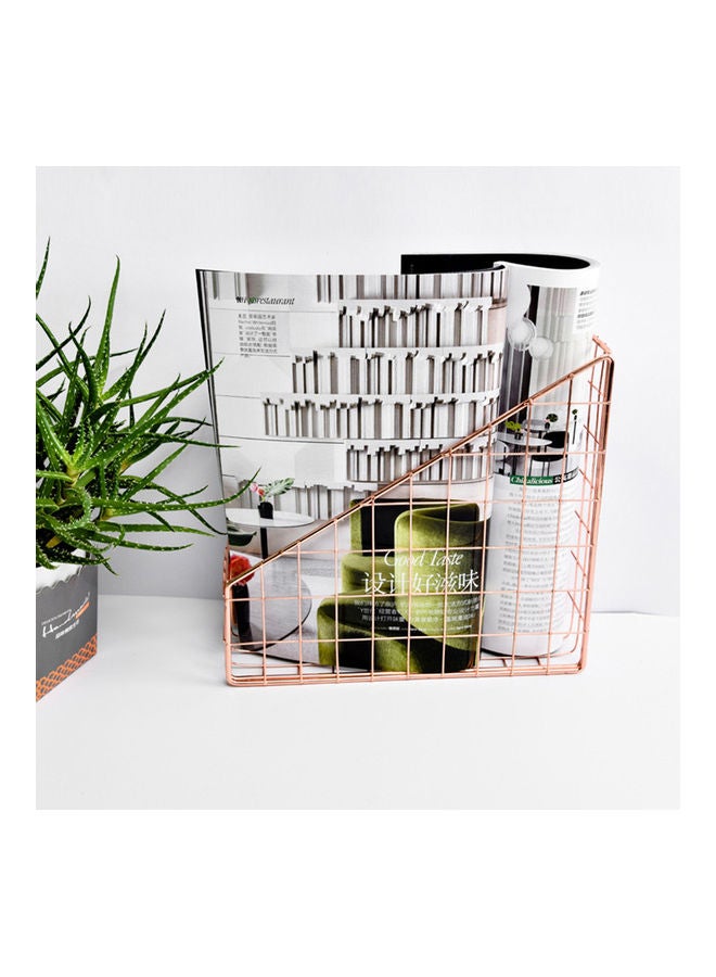Generic Iron Book and Document Organizer Shelf Rose Gold  - Image 2