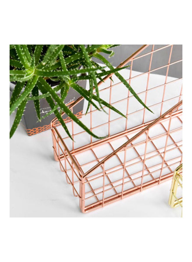 Generic Iron Book and Document Organizer Shelf Rose Gold  - Image 3