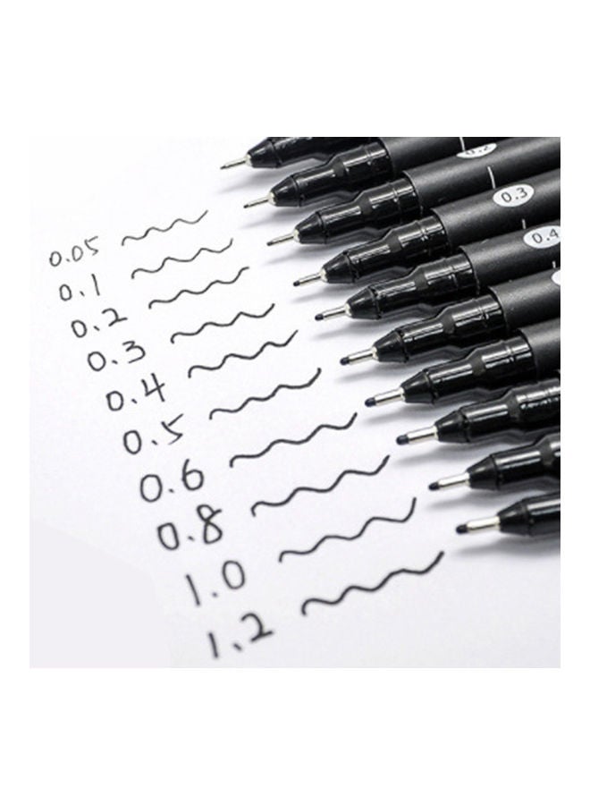 Generic 10-Piece Fine Line Water Marker Drawing Pen Black  - Image 3