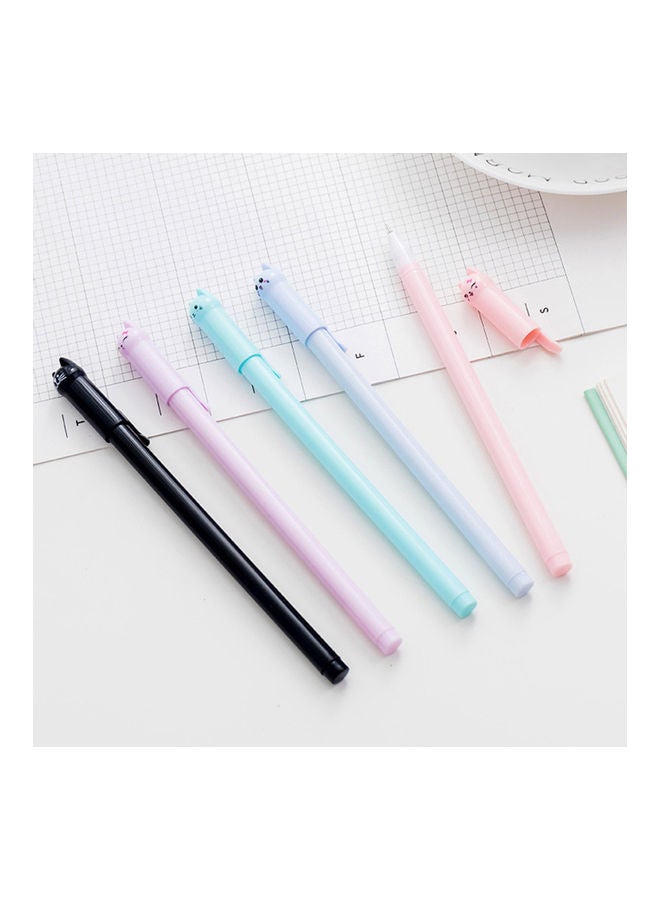 6-Piece Cat Shape 0.5mm Lightweight Creative Gel-Ink Writing Pen For Kids Multicolour - Image 4