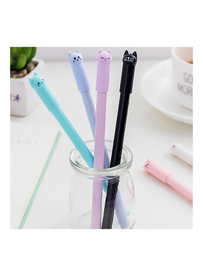6-Piece Cat Shape 0.5mm Lightweight Creative Gel-Ink Writing Pen For Kids Multicolour - Image 5