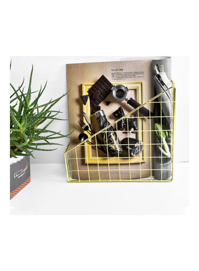 Generic Iron Book and Document Organizer Shelf Golden  - Image 2