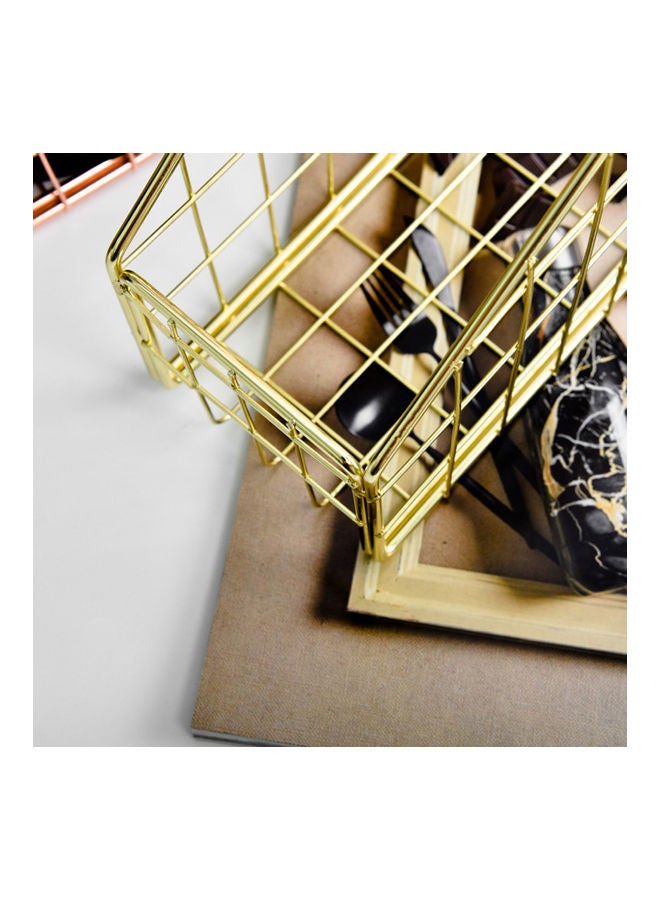 Generic Iron Book and Document Organizer Shelf Golden  - Image 3