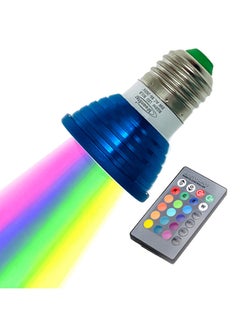 RGB 16 Color Changing E27 LED Spotlight Bulb With Remote Control Multicolour