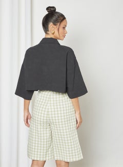 GHOSPELL Boxy Cropped Shirt Black  - Image 4