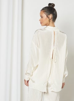 GHOSPELL Open Back Oversized Top Ivory  - Image 4
