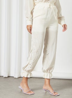 GHOSPELL Crinkled Texture Pants Ivory  - Image 1