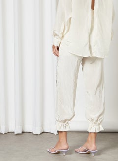 GHOSPELL Crinkled Texture Pants Ivory  - Image 3