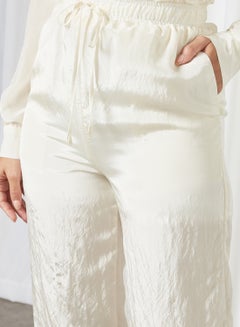 GHOSPELL Crinkled Texture Pants Ivory  - Image 4