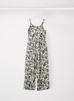 Kids/Teen Tropical Print Jumpsuit Off-White