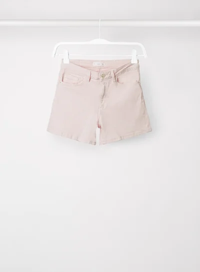 MANGO Teen Denim Shorts Pastel Pink