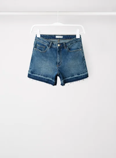 MANGO Teen Denim Shorts Dark Blue