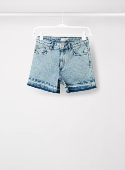 MANGO Teen Denim Shorts Light Blue