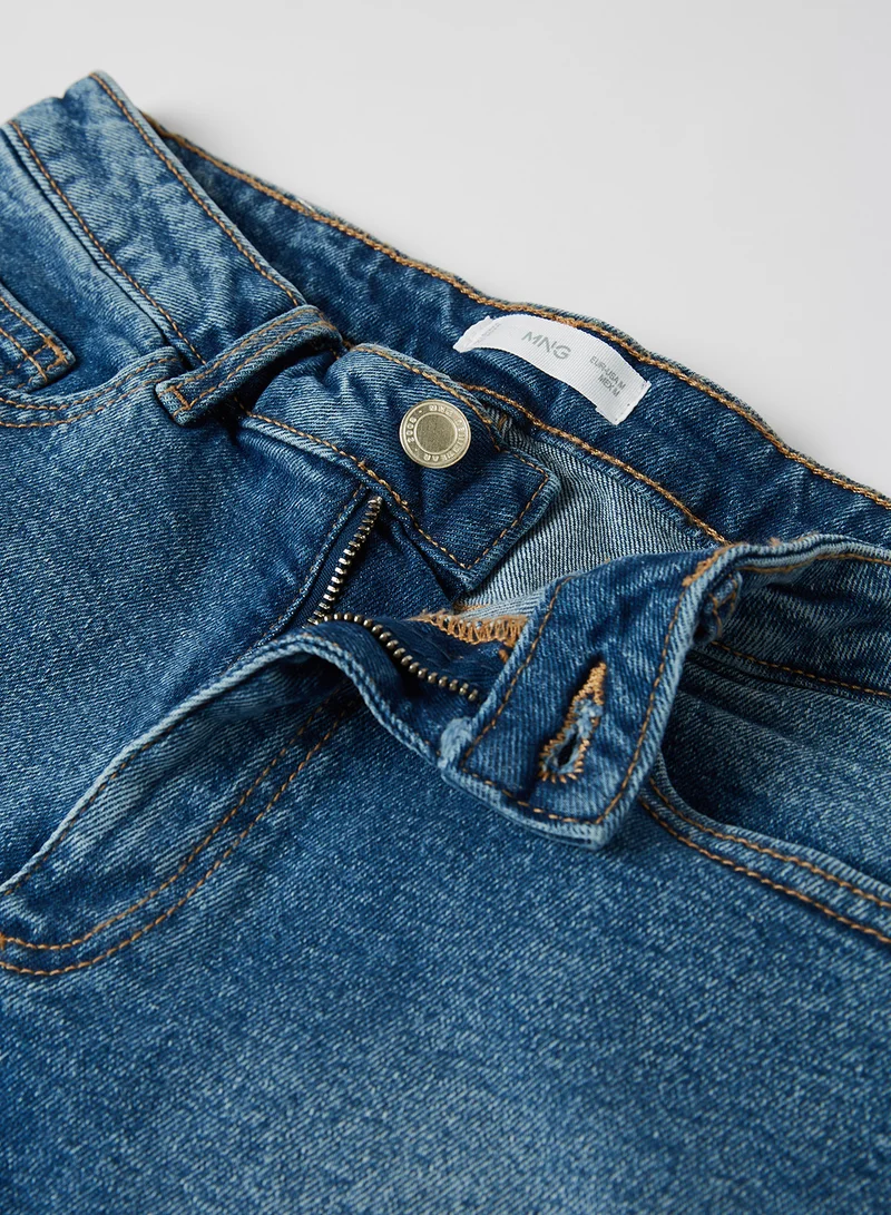 MANGO Teen Denim Shorts Dark Blue