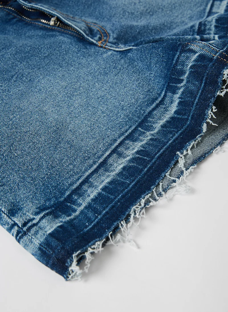 MANGO Teen Denim Shorts Dark Blue