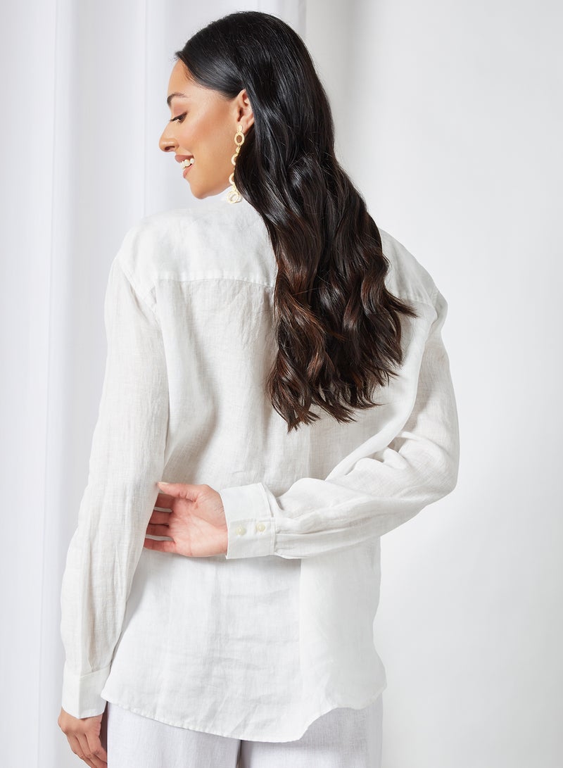 مانجو قميص من الكتان أوف وايت - Image 3
