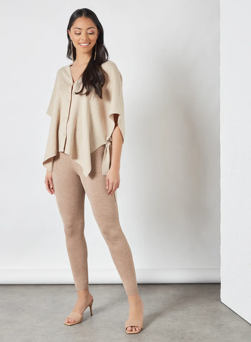 MANGO Knitted Pants Beige