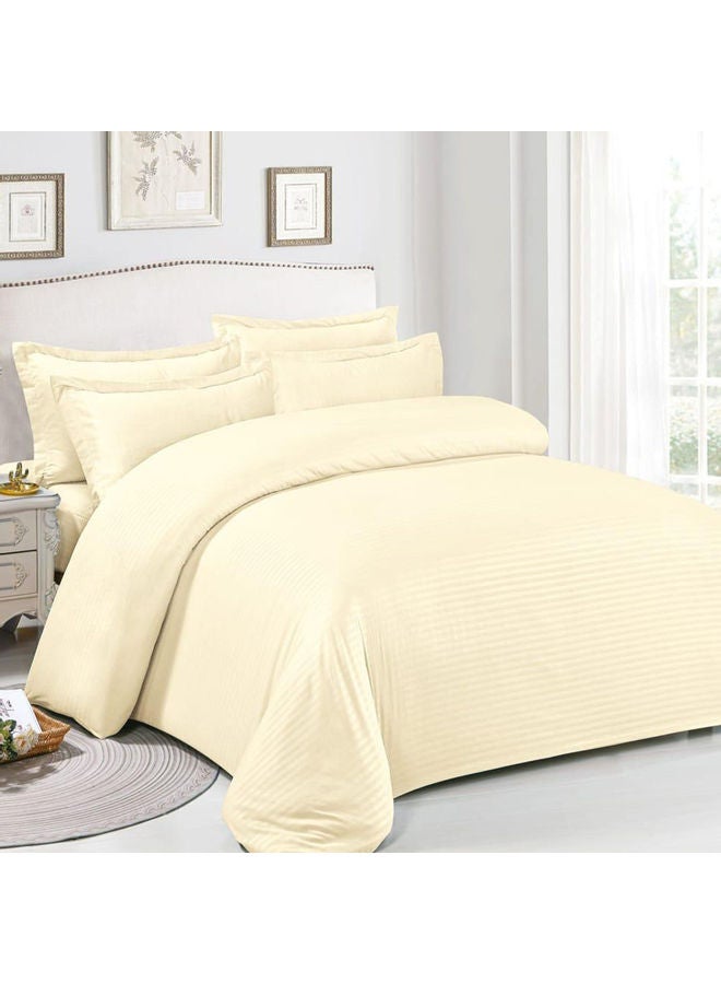 Generic 6-Piece Double-Sided Microfiber Quilt with Sheet and Pillow Set Microfiber Yellow  - Image 1