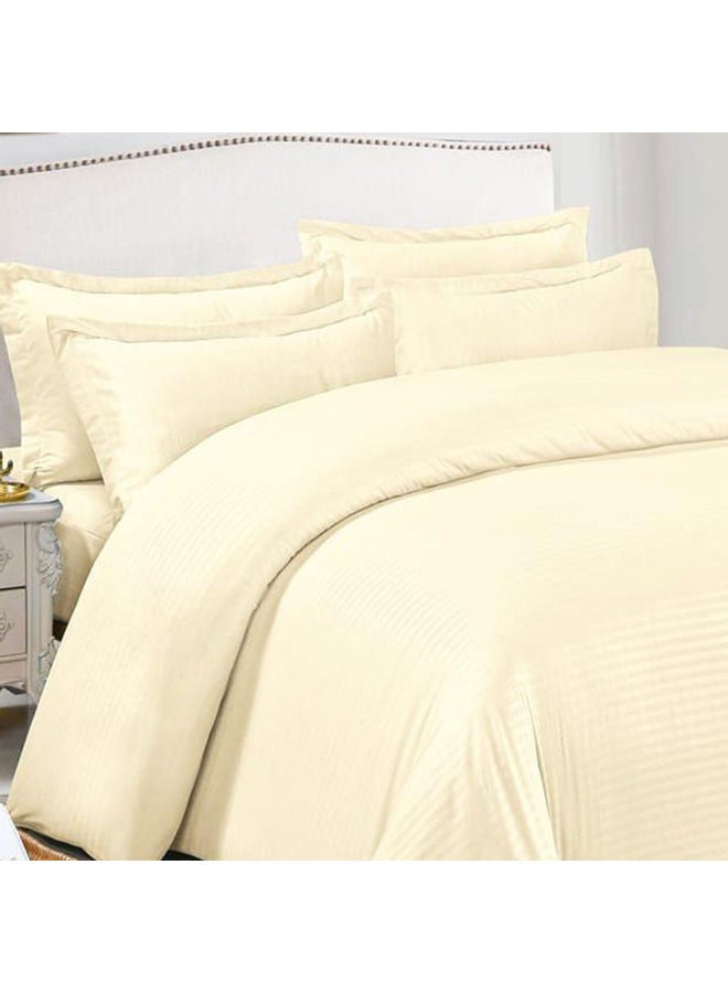 Generic 6-Piece Double-Sided Microfiber Quilt with Sheet and Pillow Set Microfiber Yellow  - Image 3