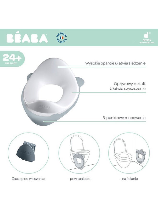 BEABA Toddler Toilet Seat - Training Booster Seat - Toilet Seat With Attachment Hook - Non Slip And Ergonomic - Easy Care - Light Mist  - Image 4