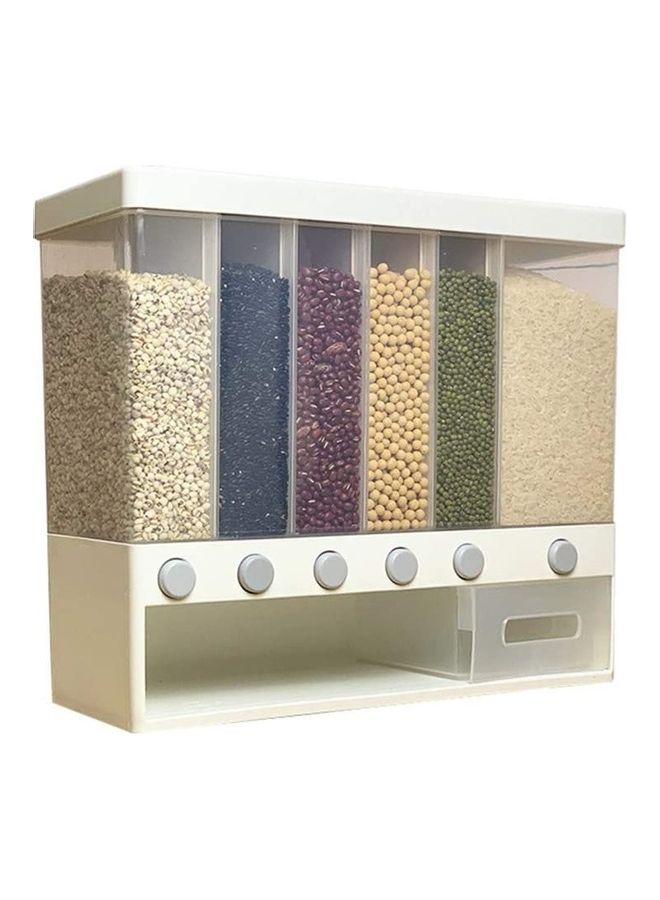 6-Grid Food Dispenser for Dry Food Fruit Storage Box White 41.5x16x25.5cm - v1622021469/N47667236A_1