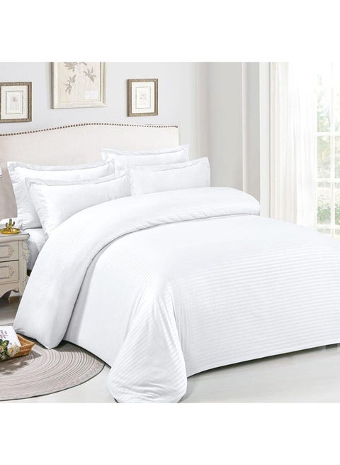6-Piece Double-Sided Microfiber Quilt with Sheet and Pillow Set Microfiber White