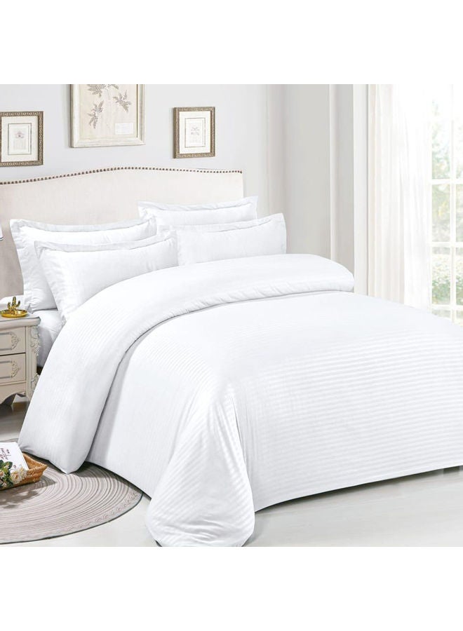 6-Piece Double-Sided Microfiber Quilt with Sheet and Pillow Set Microfiber White