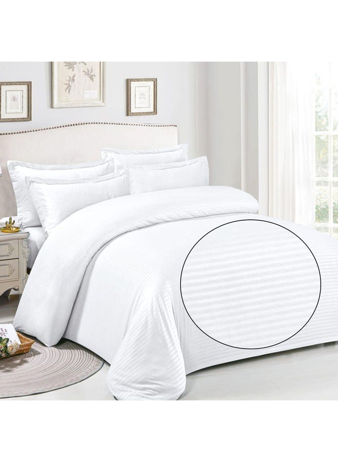 6-Piece Double-Sided Microfiber Quilt with Sheet and Pillow Set Microfiber White