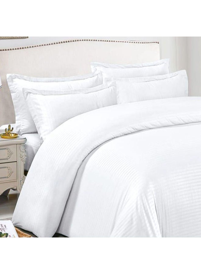 6-Piece Double-Sided Microfiber Quilt with Sheet and Pillow Set Microfiber White