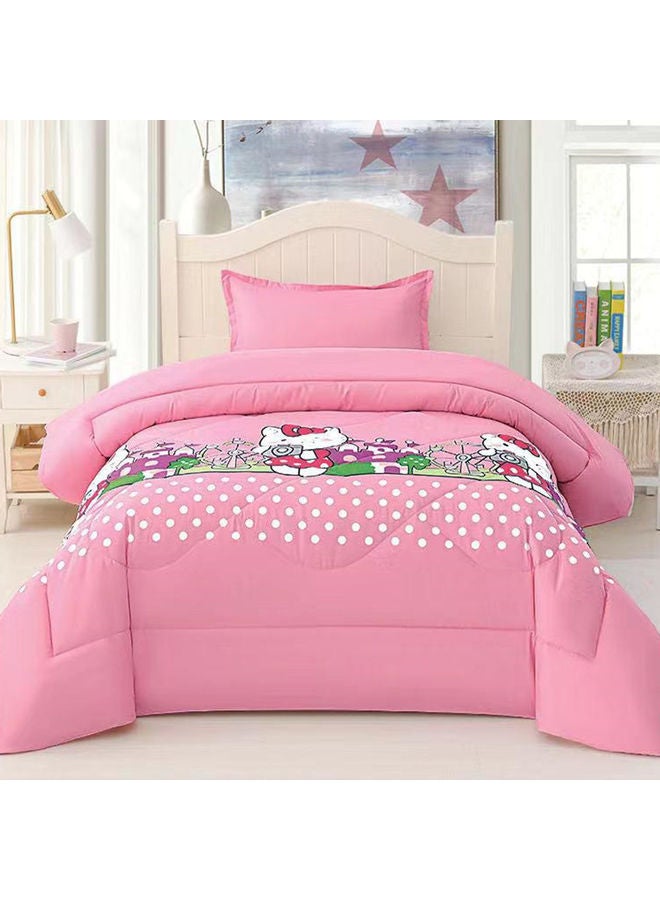 Washable Comforter Set Microfiber Pink 120x200cm - Image 1