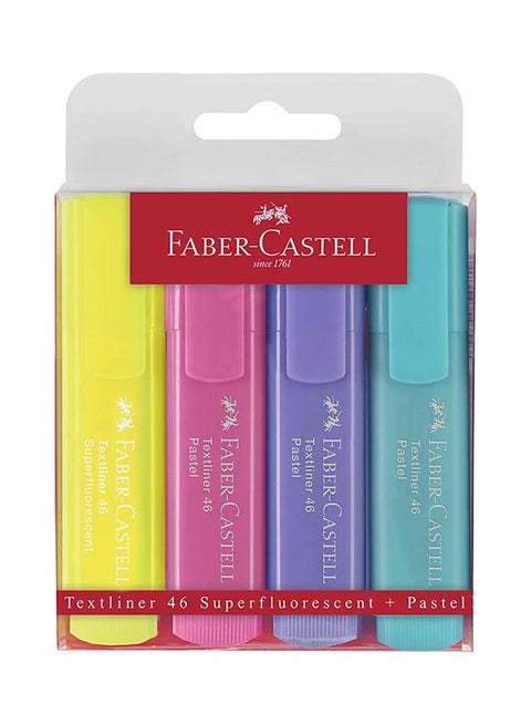 4-Piece Pastel Textliner Set Multicolour