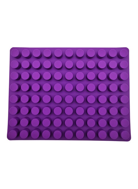 88 Hole Cylinder Silicone Mold Baking Tray for Decorating Cake Purple 38.5 x 29cm