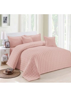 6-Piece Double-Sided Quilt with Sheet and Pillow Set Microfiber Pink - v1622027009/N47667038A_1