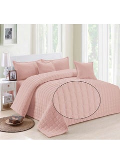 6-Piece Double-Sided Quilt with Sheet and Pillow Set Microfiber Pink - v1622027009/N47667038A_2