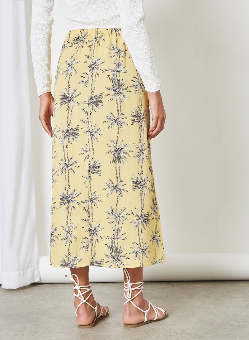 ONLY - Printed Midi Skirt Misted Yellow - Image 1