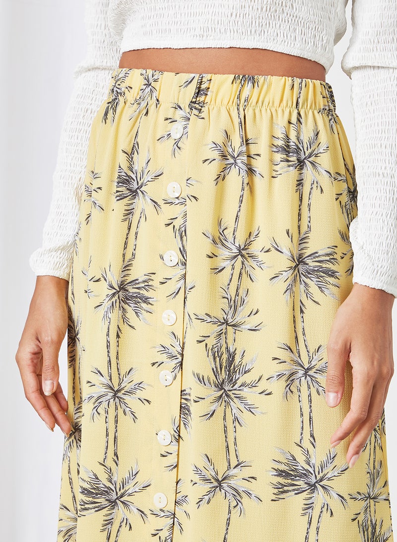 ONLY - Printed Midi Skirt Misted Yellow - Image 1
