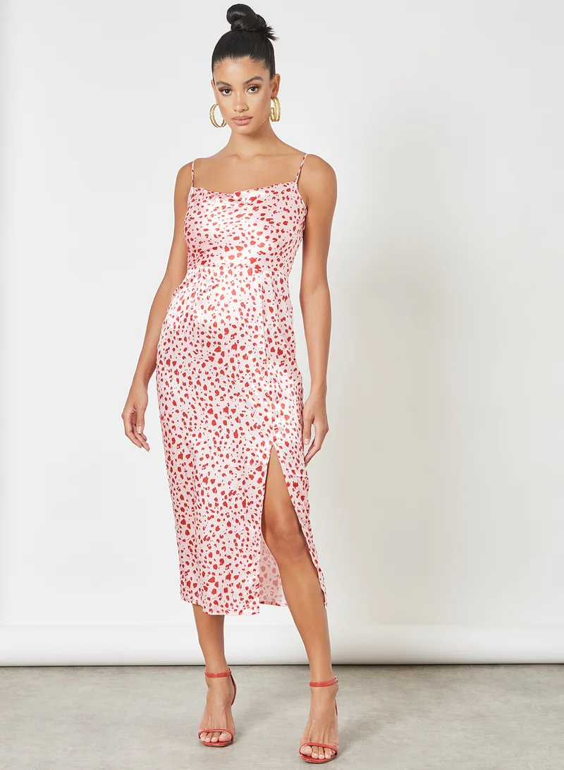 Chi-Chi London Cowl Neck Strap Dress Pink