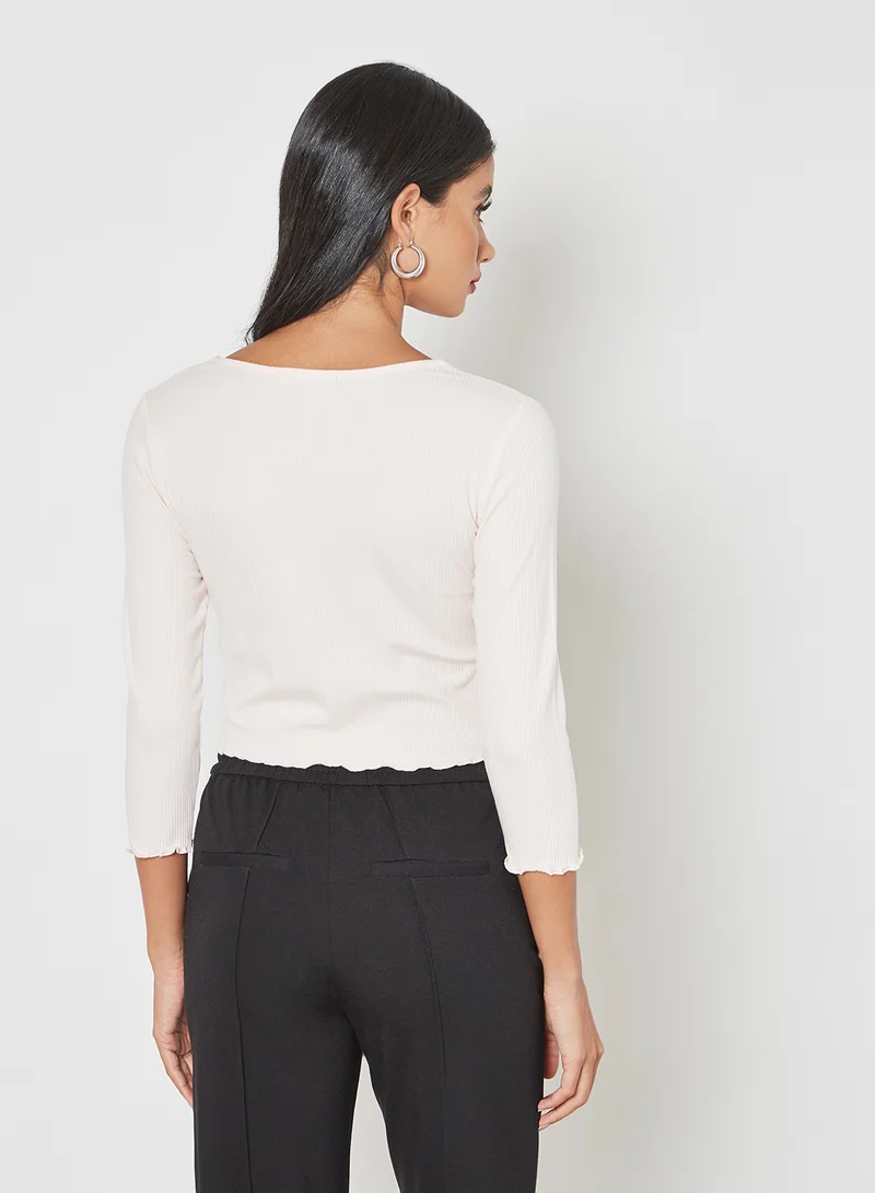 NA-KD Front Tie Cardigan Light Pink