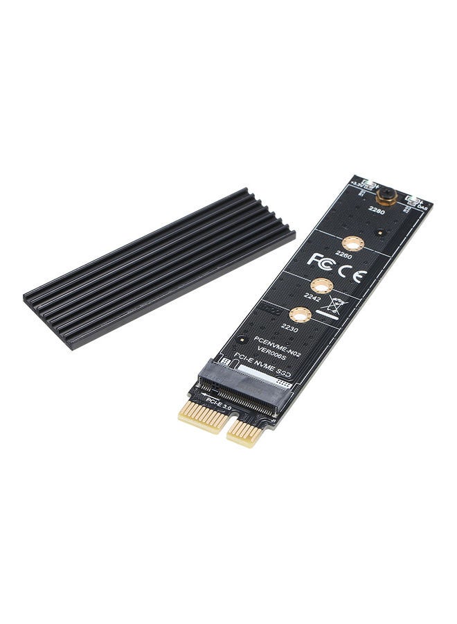 Generic - PCI-E to NVME M.2 Adapter Card with Heat Sink and Thernal Black - Image 1