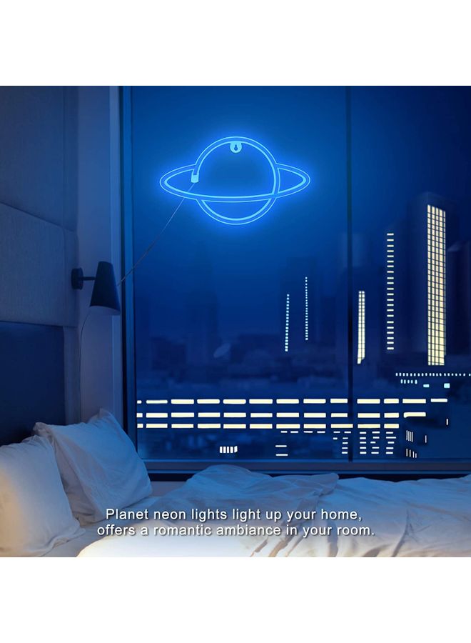 XiuWoo Planet Neon Sign Light with Stand Blue  - Image 4