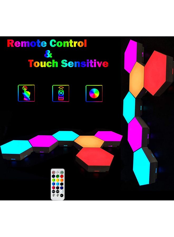 Generic 6-Piece Hexagon Wall Light with Remote Multicolour  - Image 3