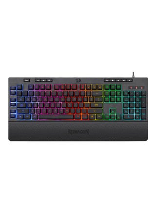 Redragon Shiva K512 RGB Backlit Membrane Wired Gaming Keyboard with Multimedia Keys, 6 Extra On-Board Macro Keys, Dedicated Media Control, Detachable Wrist Rest- Black - v1622036315/N47669199A_1