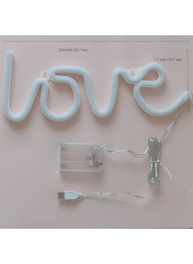 شو وو مصباح ليلي LED بلافتة نيون لحروف كلمة "Love" وردي  - Image 5