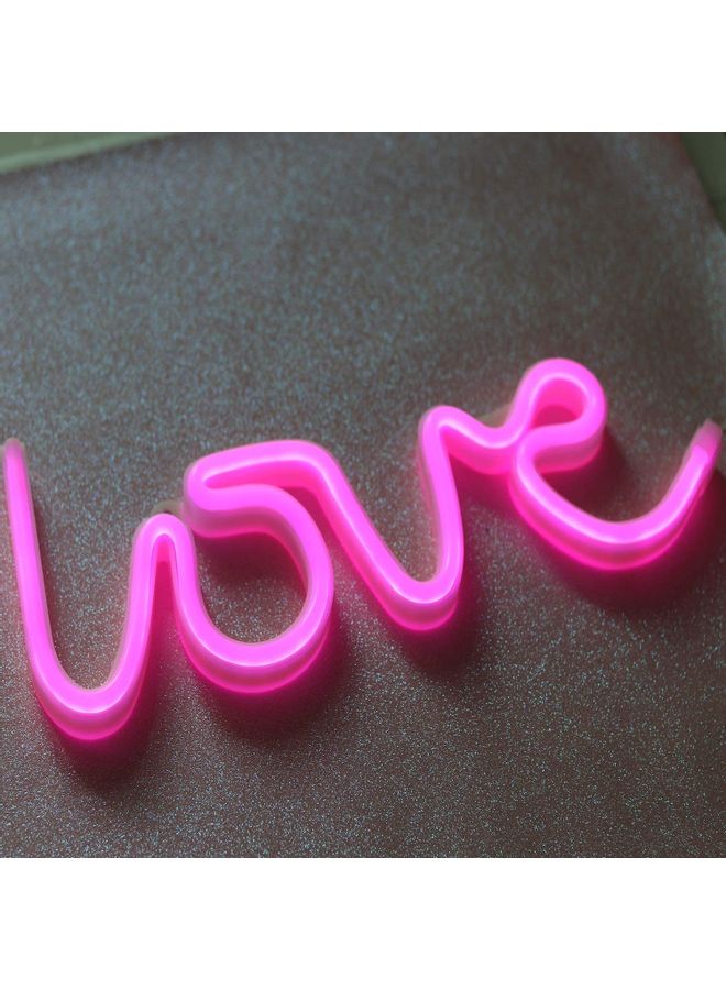 شو وو مصباح ليلي LED بلافتة نيون لحروف كلمة "Love" وردي  - Image 1