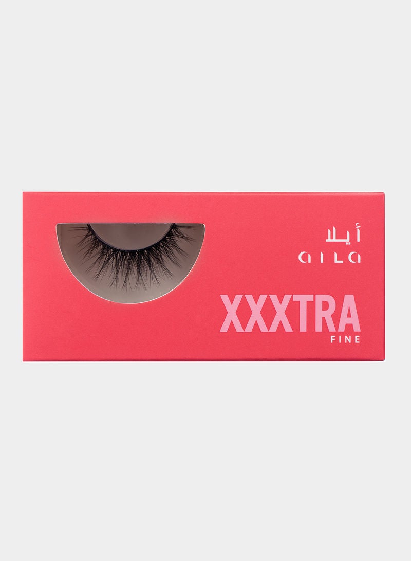 آيلا رموش صناعية XXXTRA فاين، لون أسود أسود  - Image 2