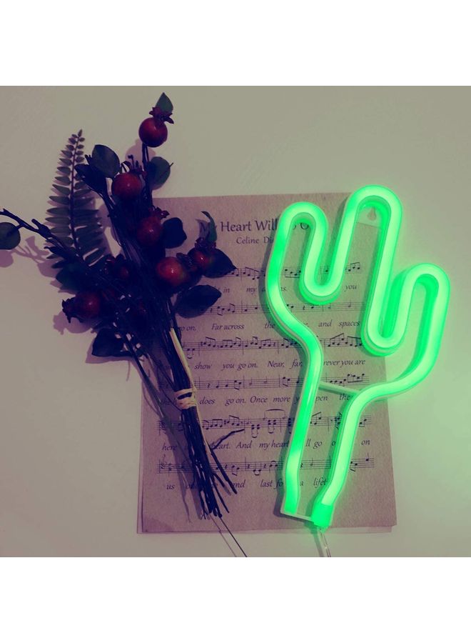 XiuWoo Cactus Neon Sign Light Green - Image 2