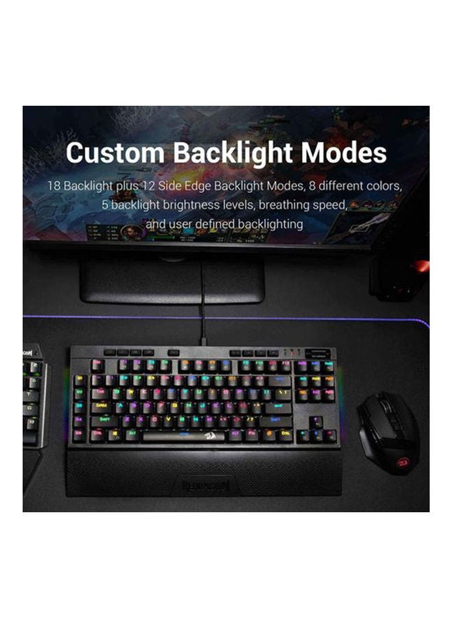 لوحة مفاتيح ميكانيكية للألعاب بإضاءةٍ خلفية RGB مع مفاتيح ماكرو قابلة للبرمجة وأزرار تسجيلٍ بلونٍ أزرق