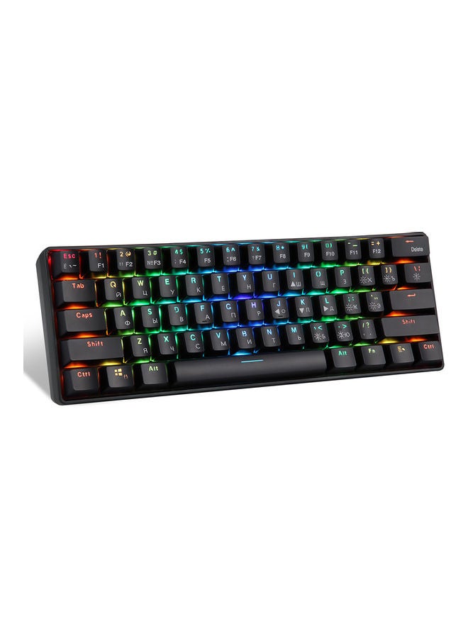 USB Wired 61 Key Mechanical Keyboard with RGB Light Effect Black - Image 2