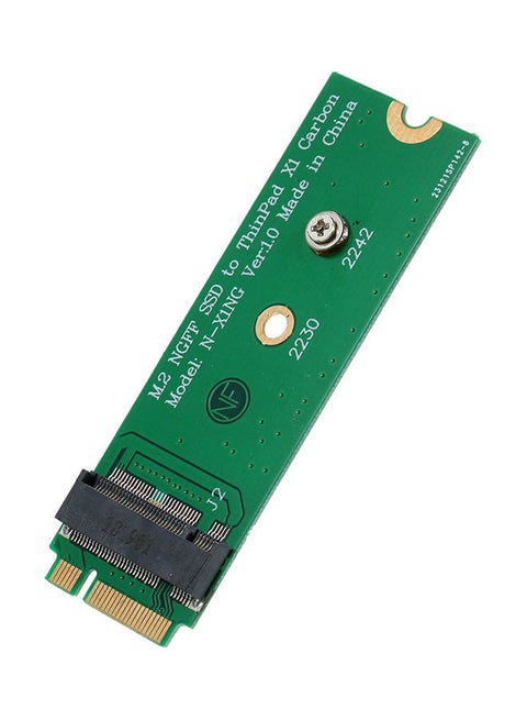 NGFF M.2 to X1 Carbon 2013 Notebook SSD Converter Adapter Card Green/Black